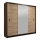 Garderobes skapis ar spoguli MIRO 203x215 cm ozols craft/melna