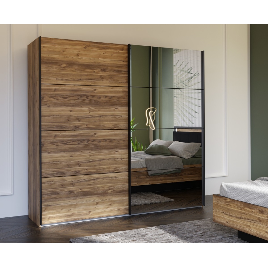 Garderobes skapis ar spoguli OREN 220x210 cm artisan ozols