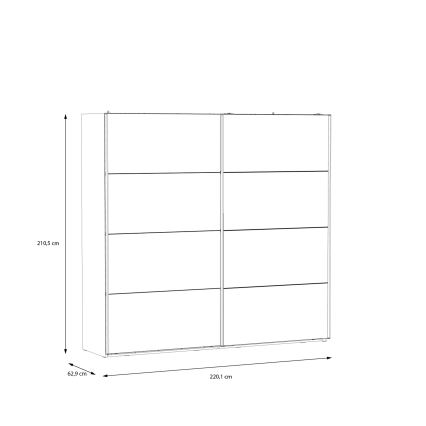 Garderobes skapis ar spoguli OREN 220x210 cm artisan ozols