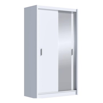 Garderobes skapis ar spoguli SABRINA 150x215 cm balts