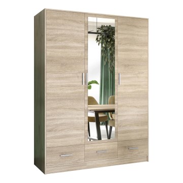Garderobes skapis ar spoguli SANNA 150x215 cm ozols sonoma