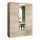 Garderobes skapis ar spoguli SANNA 150x215 cm ozols sonoma