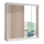Garderobes skapis ar spoguli SANTINO 203x215 cm balta/ozols craft