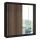 Garderobes skapis ar spoguli SANTINO 203x215 cm melna/ozols craft