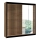Garderobes skapis ar spoguli SANTINO 203x215 cm ozols craft/melna