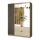 Garderobes skapis ar spoguli VISTA 150x215 cm ozols artisan/grafīta