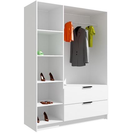 Garderobes skapis ar spoguli VISTA 150x215 cm ozols artisan/grafīta