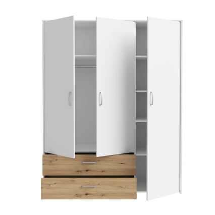 Garderobes skapis URO 152x190 cm artisan ozols/balts