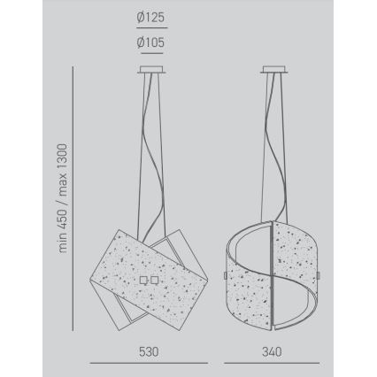 Gea Luce CAMILLA S G oro - Lustra ar auklu CAMILLA 2xE27/70W/230V zelta