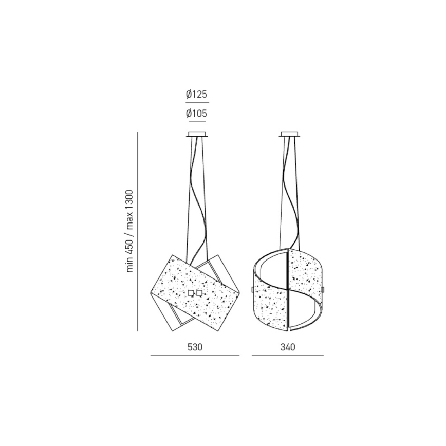 Gea Luce CAMILLA S G oro - Lustra ar auklu CAMILLA 2xE27/70W/230V zelta