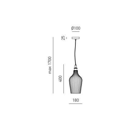 Gea Luce CLEOFE S/12 A - Lustra ar auklu CLEOFE 1xE27/60W/230V d. 18 cm