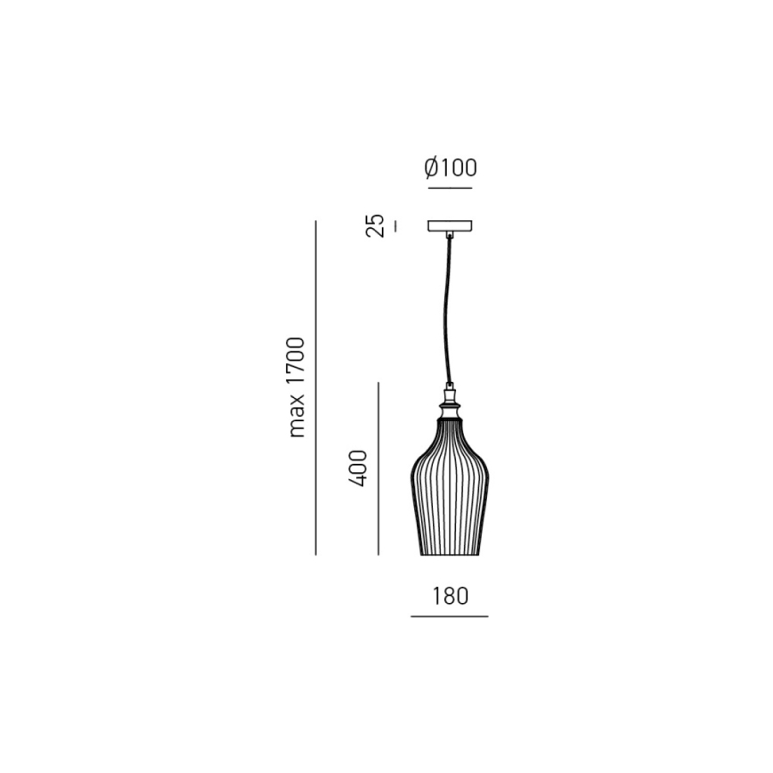 Gea Luce CLEOFE S/12 A - Lustra ar auklu CLEOFE 1xE27/60W/230V d. 18 cm