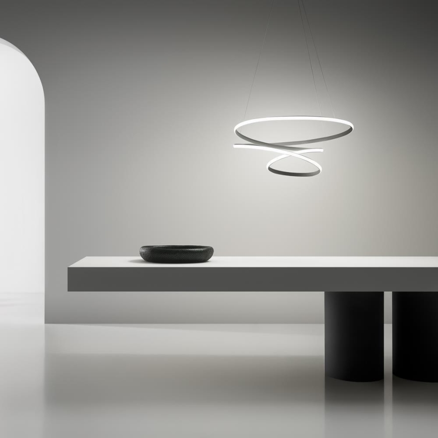 Gea Luce DIVA S P TITANIO - LED Aptumšojama lustra ar auklu DIVA LED/43W/230V antracīta