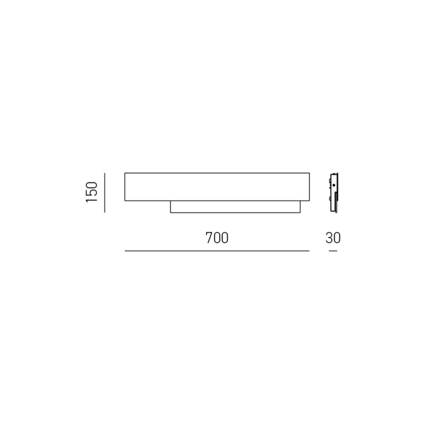 Gea Luce DOHA A G N - LED Sienas lampa DOHA LED/25W/230V 70 cm melna