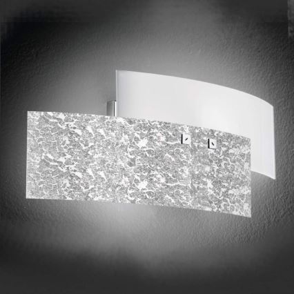 Gea Luce LARA A P arg - Sienas lampa LARA 2xE14/42W/230V sudraba