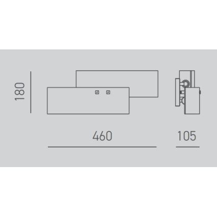 Gea Luce LARA A P arg - Sienas lampa LARA 2xE14/42W/230V sudraba