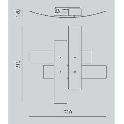 Gea Luce LARA P G arg - Griestu lampa LARA 4xE27/52W/230V 91 cm sudraba