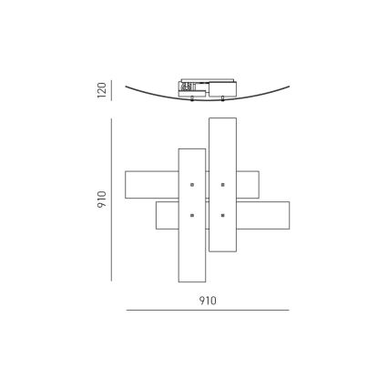 Gea Luce LARA P G arg - Griestu lampa LARA 4xE27/52W/230V 91 cm sudraba
