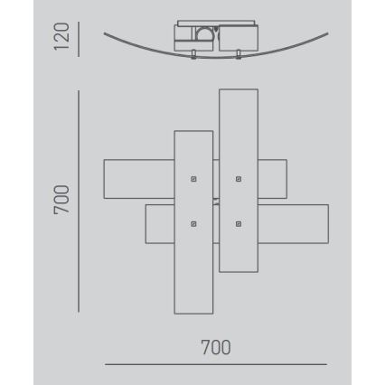 Gea Luce LARA P M arg - Griestu lampa LARA 2xE27/70W/230V 70 cm sudraba