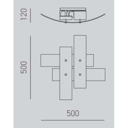 Gea Luce LARA P P arg - Griestu lampa LARA 2xE27/52W/230V 50 cm sudraba