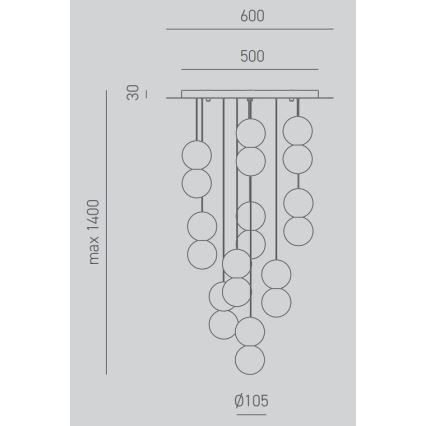 Gea Luce SFERA S10 G - Lustra ar auklu SFERA 10xG9/28W/230V