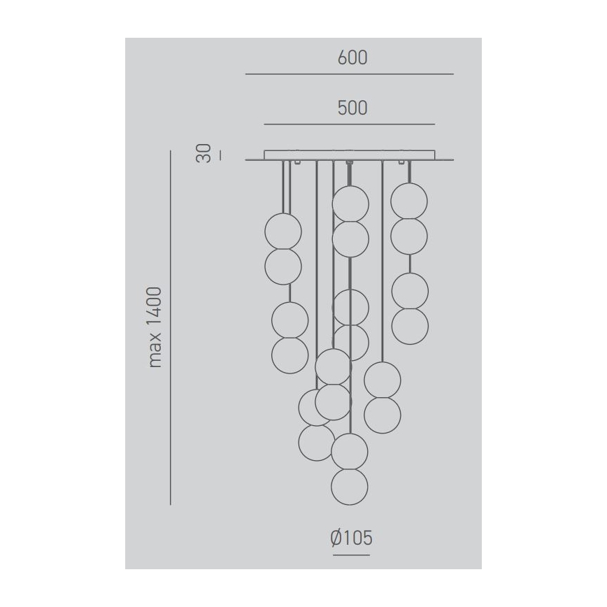 Gea Luce SFERA S10 G - Lustra ar auklu SFERA 10xG9/28W/230V