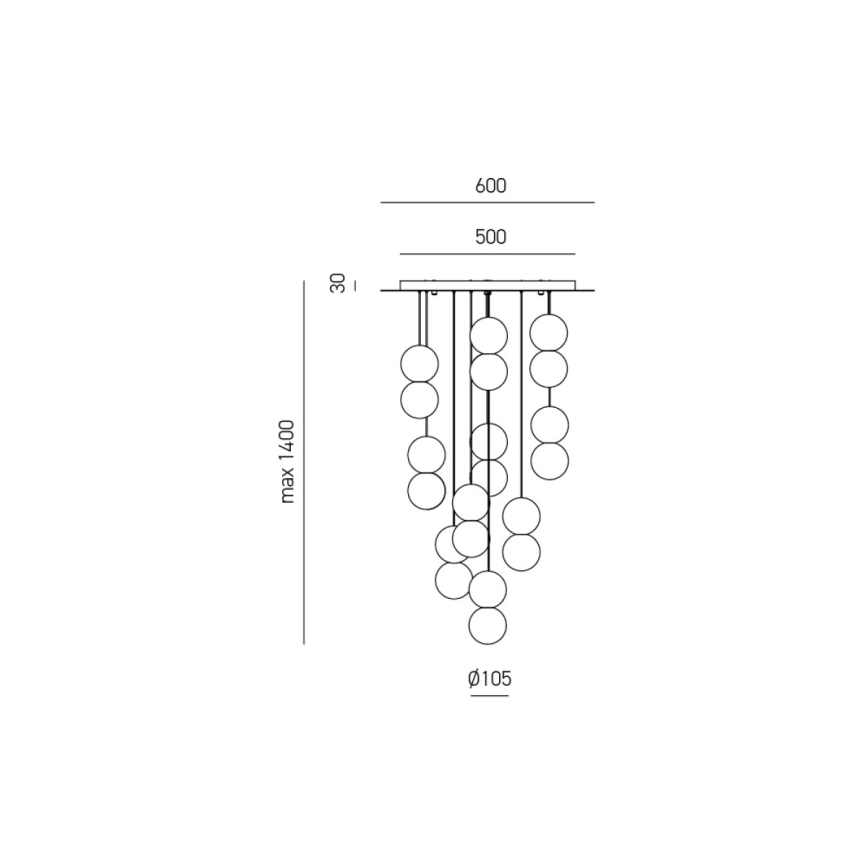 Gea Luce SFERA S10 G - Lustra ar auklu SFERA 10xG9/28W/230V