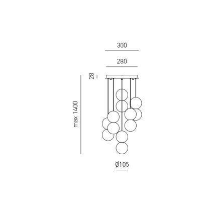 Gea Luce SFERA S6 G - Lustra ar auklu SFERA 6xG9/28W/230V