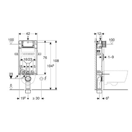 Geberit 110.302.00.5 - Iebūvējamais modulis piekaramajam WC Kombifix 108 cm