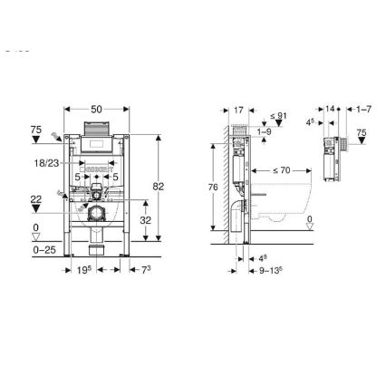 Geberit 111.003.00.2 - Iebūvējamais modulis piekaramajam WC Duofix 82 cm