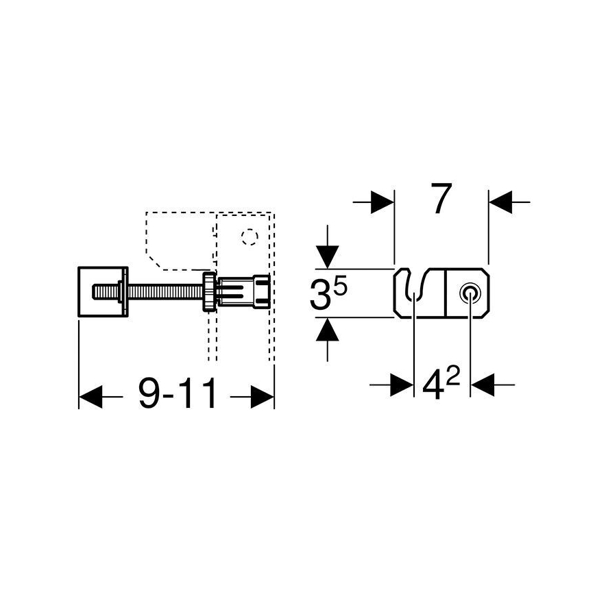 Geberit 111.013.00.1 - Duofix komplekts priekšsienas montāžai 9-11 cm