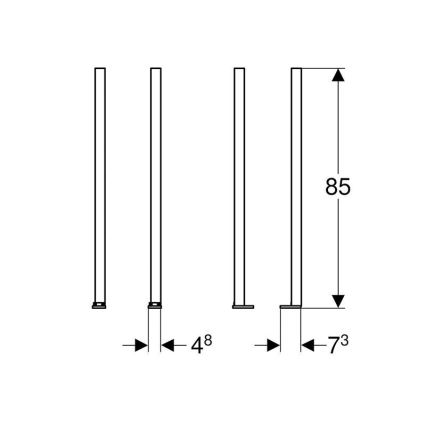 Geberit 111.848.00.1 - Duofix kāju pagarinājumu komplekts, 2 gab.