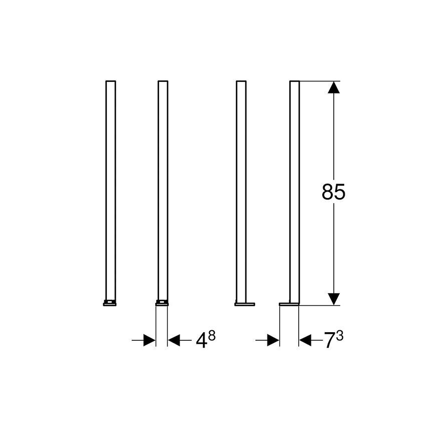 Geberit 111.848.00.1 - Duofix kāju pagarinājumu komplekts, 2 gab.