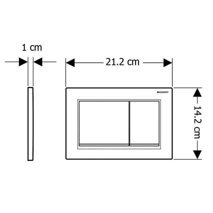 Geberit 115.080.KM.1 - Skalošanas poga Omega30 21,2x14,2 cm melna/spīdīgs hroms