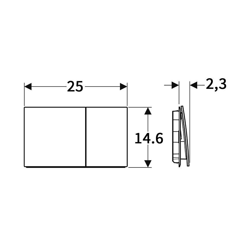 Geberit 115.622.14.1 - Skalošanas poga Sigma70 25x14,6 cm matēta melna
