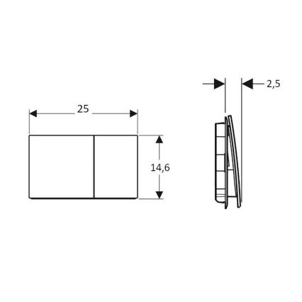 Geberit 115.622.JL.1 - Skalošanas poga Sigma70 25x14,6 cm smilškrāsas pelēka