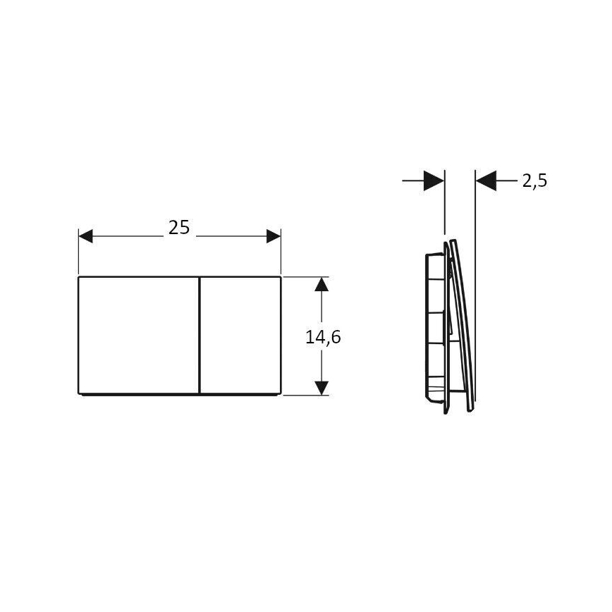 Geberit 115.622.JL.1 - Skalošanas poga Sigma70 25x14,6 cm smilškrāsas pelēka