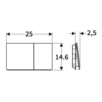 Geberit 115.622.SI.1 - Skalošanas poga Sigma70 25x14,6 cm balta