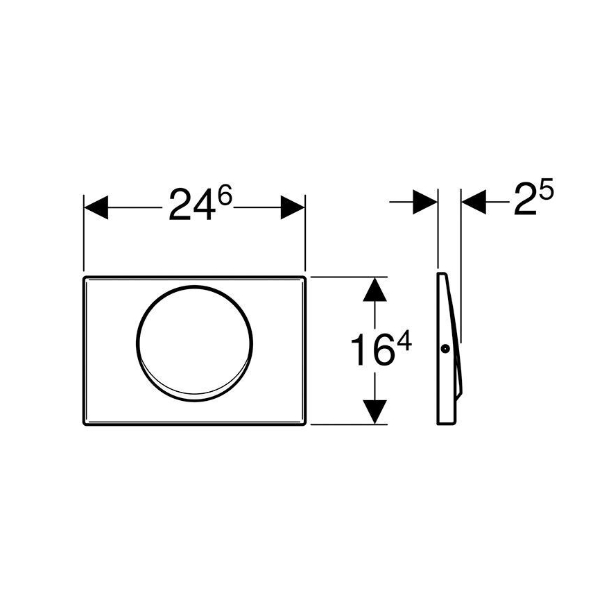 Geberit 115.751.00.1 - Mambo nerūsējošā tērauda skalošanas poga, 24,6 x 16,4 cm