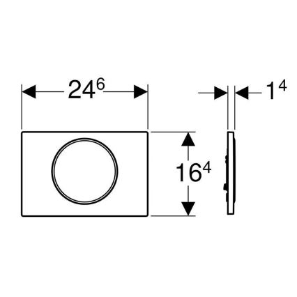Geberit 115.758.KK.5 - Sigma10 skalošanas poga 24,6x16,4 cm balta/zelta