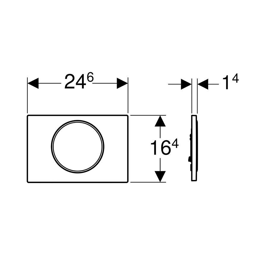 Geberit 115.758.KK.5 - Sigma10 skalošanas poga 24,6x16,4 cm balta/zelta