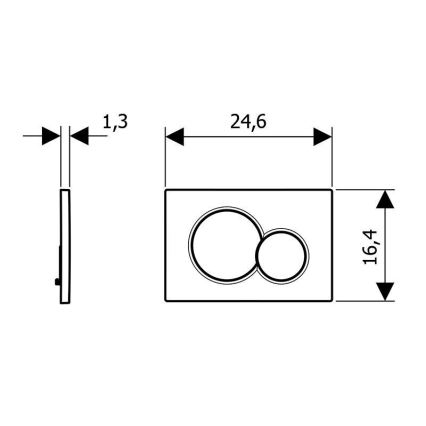 Geberit 115.770.DW.5 - Skalošanas poga Sigma01 Round 24,6x16,4 cm melna