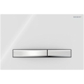 Geberit 115.788.11.2 - Sigma50 skalošanas poga 24,6x16,4 cm balta/matēts hroms