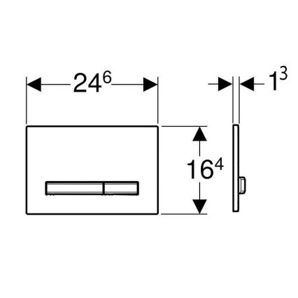 Geberit 115.788.11.2 - Sigma50 skalošanas poga 24,6x16,4 cm balta/matēts hroms