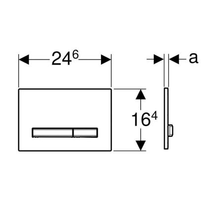 Geberit 115.788.DW.2 - Skalošanas poga Sigma50 24,6x16,4 cm melna/matēts hroms