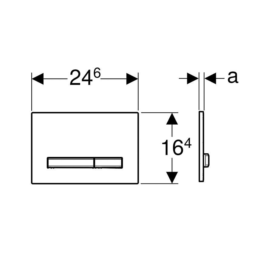 Geberit 115.788.GH.2 - Skalošanas poga Sigma50 24,6x16,4 cm, matēta hroma apdare