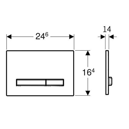 Geberit 115.788.SD.2 - Skalošanas poga Sigma50 24,6x16,4 cm antracīts/matēts hroms