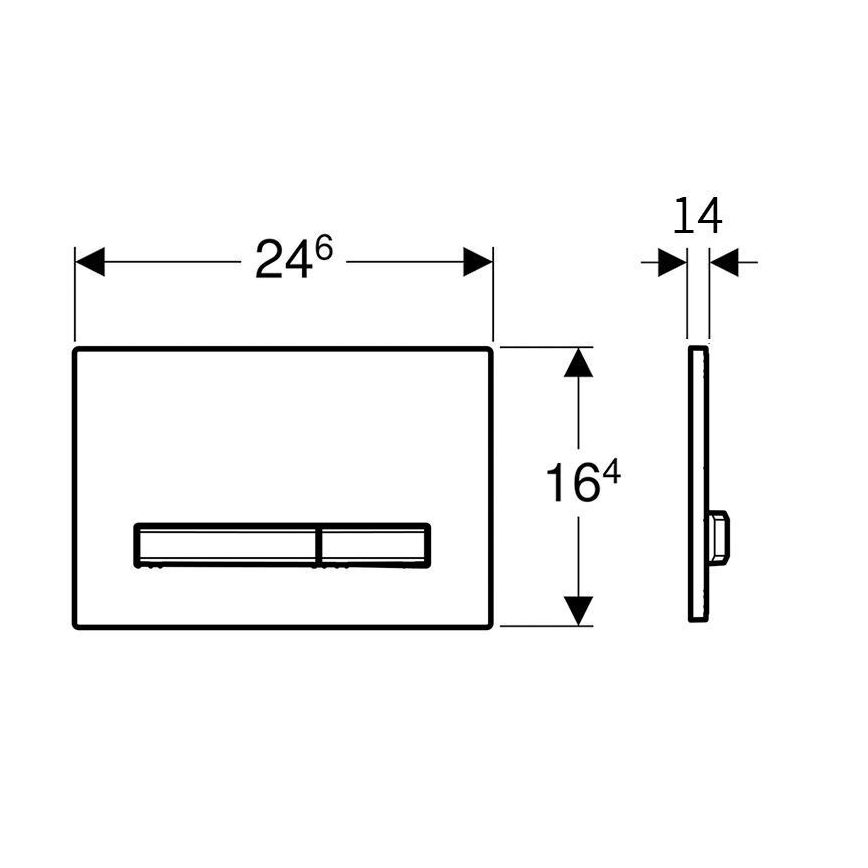 Geberit 115.788.SD.2 - Skalošanas poga Sigma50 24,6x16,4 cm antracīts/matēts hroms