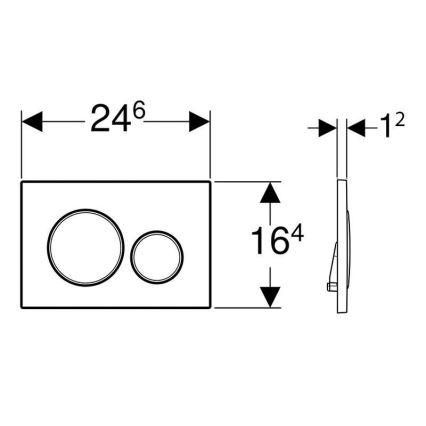 Geberit 115.882.14.1 - Sigma20 skalošanas poga 24,6x16,4 cm matēta melna