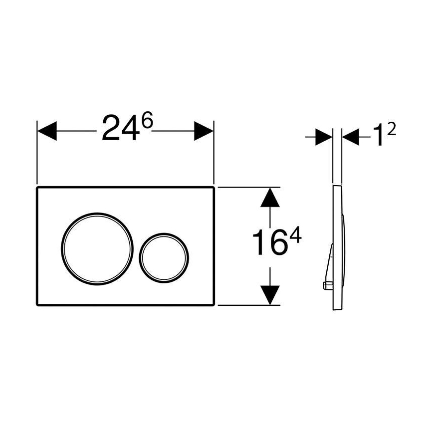 Geberit 115.882.14.1 - Sigma20 skalošanas poga 24,6x16,4 cm matēta melna